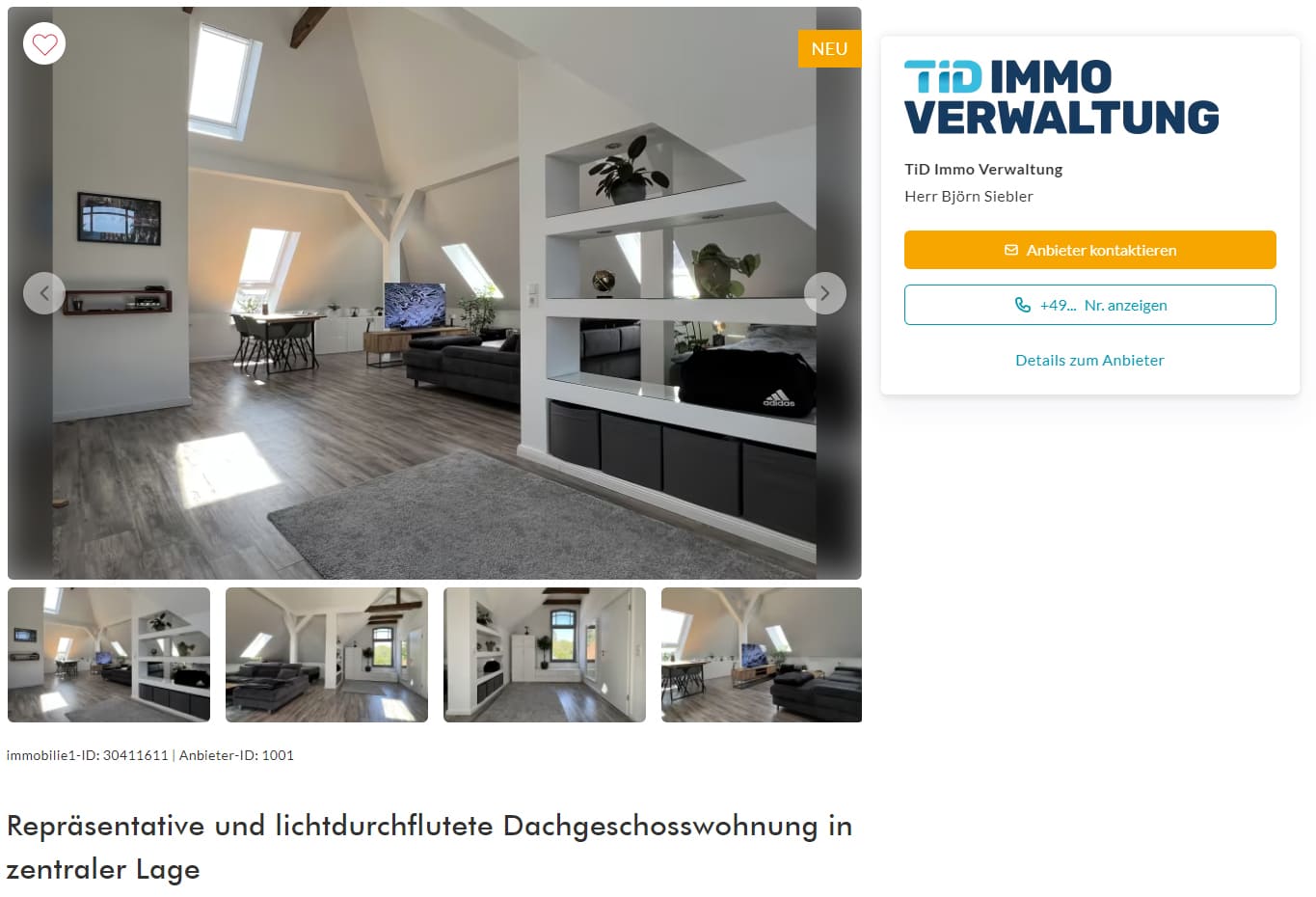 Dachgeschosswohnung als Immobilie in Oldenburg